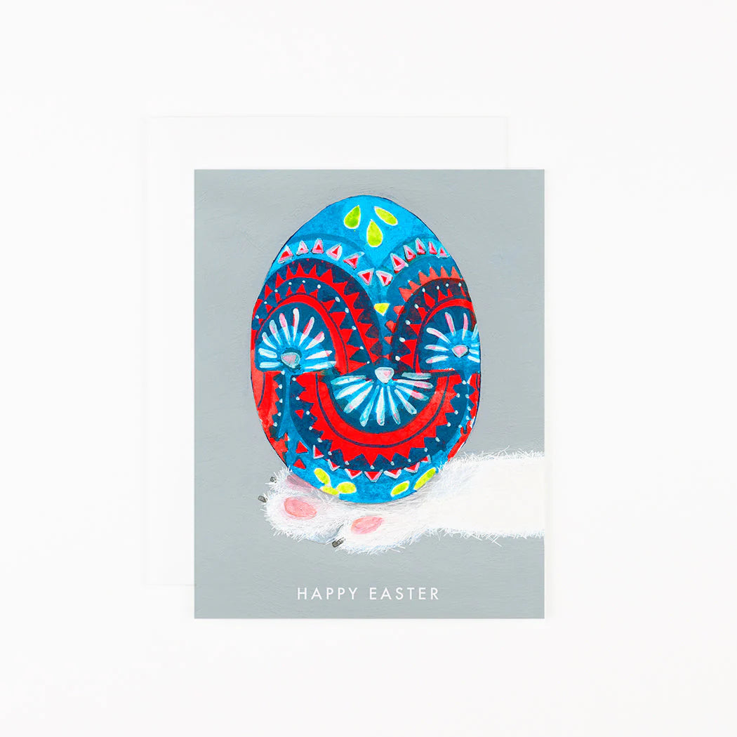 Bunny Holding Easter Egg Card – Rhodes Boutique