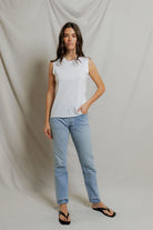 Perfect White Tee Faye Crispy Cotton Sleeveless Crew Neck