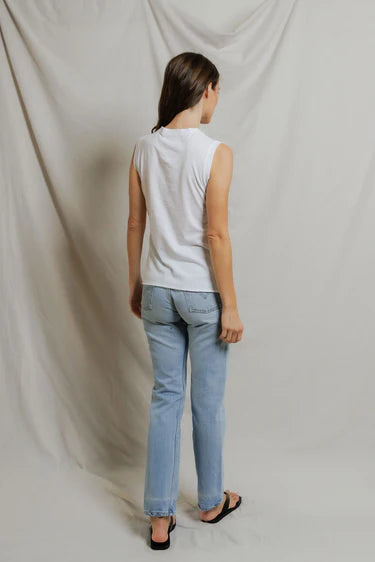 Perfect White Tee Faye Crispy Cotton Sleeveless Crew Neck