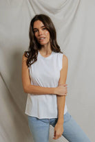 Perfect White Tee Faye Crispy Cotton Sleeveless Crew Neck