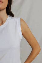 Perfect White Tee Faye Crispy Cotton Sleeveless Crew Neck