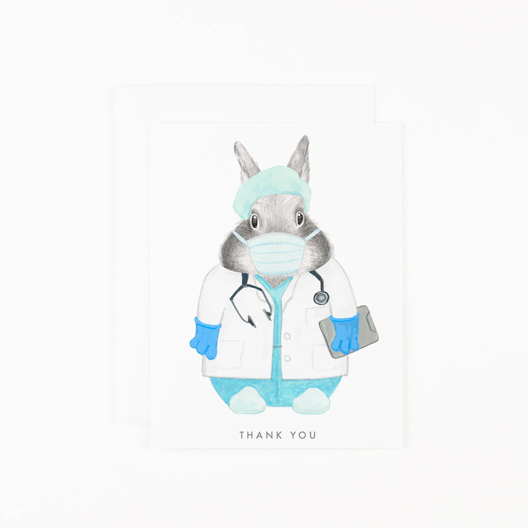 Thank You Doctor Bunny Card – Rhodes Boutique