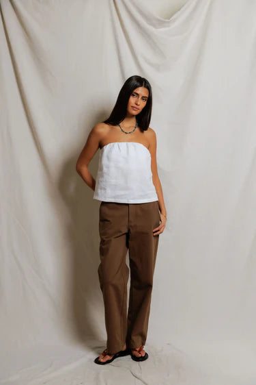 Perfect White Tee Gianna Linen Tube Top in White