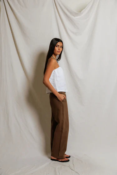 Perfect White Tee Gianna Linen Tube Top in White