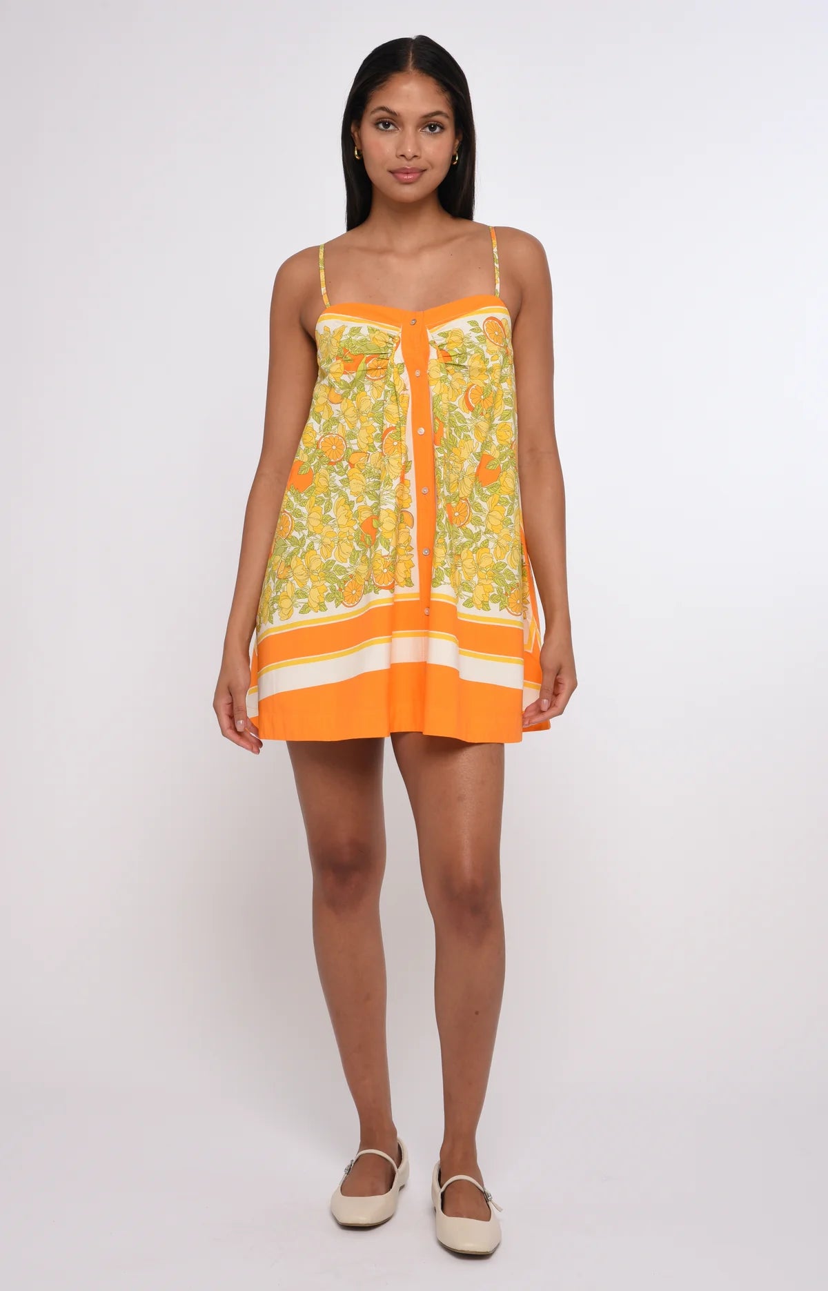 Love The Label Nova Mini Dress in Orange Blossom Print