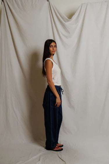 Perfect White Tee Kendra in Clementine Stripe