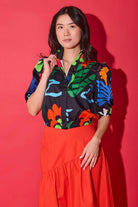 Alden Adair Amber Top in Black Majorelle