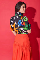 Alden Adair Amber Top in Black Majorelle