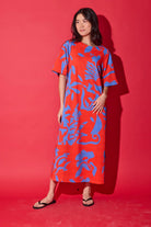 Alden Adair Tilly Dress in Rouge Majorelle