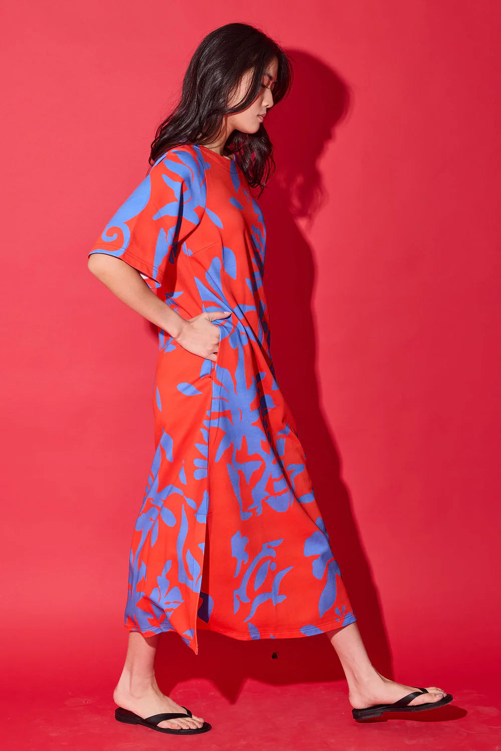 Alden Adair Tilly Dress in Rouge Majorelle