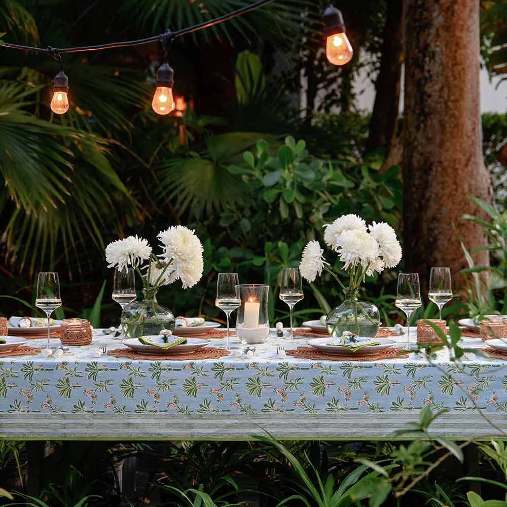Pomegranate Palms & Pagodas Tablecloth