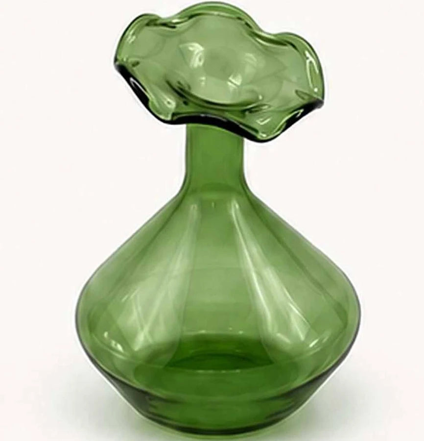 Tizo Designs Green Angled Neck Vase Small