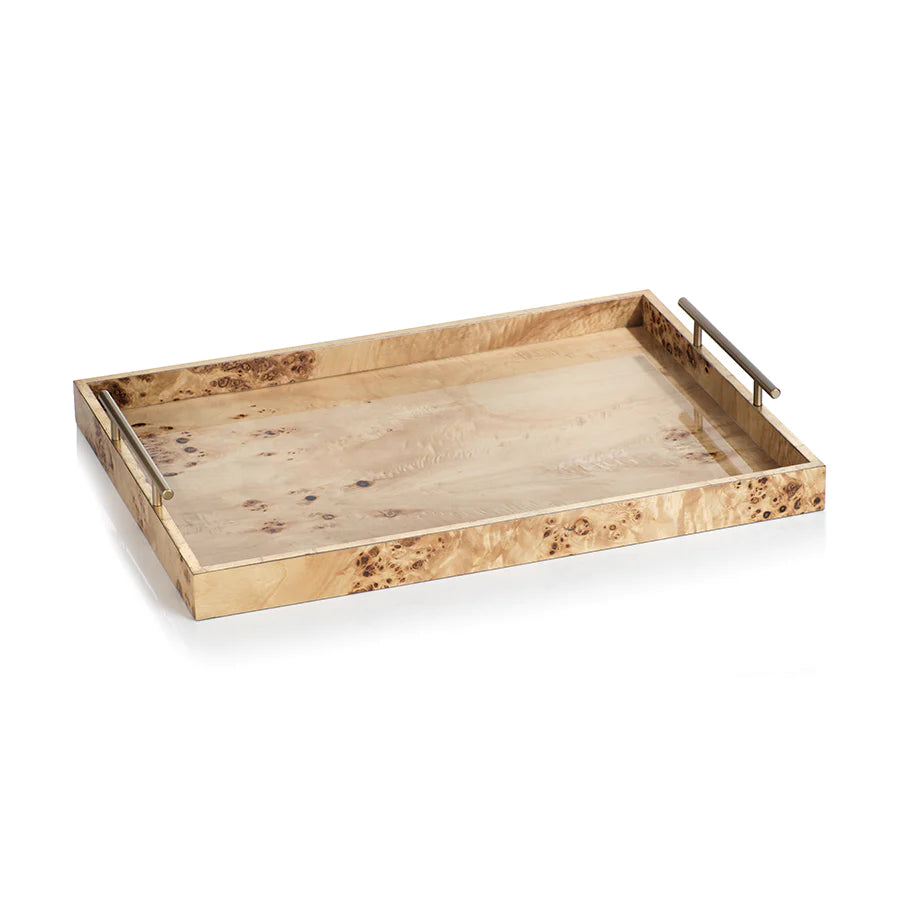 Leiden Burl Large Rectangular Tray