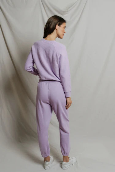 Ziggy Reverse Fleece Shrunken Crew Sweatshirt Ultraviolet