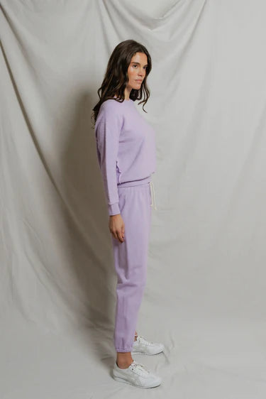 Ziggy Reverse Fleece Shrunken Crew Sweatshirt Ultraviolet